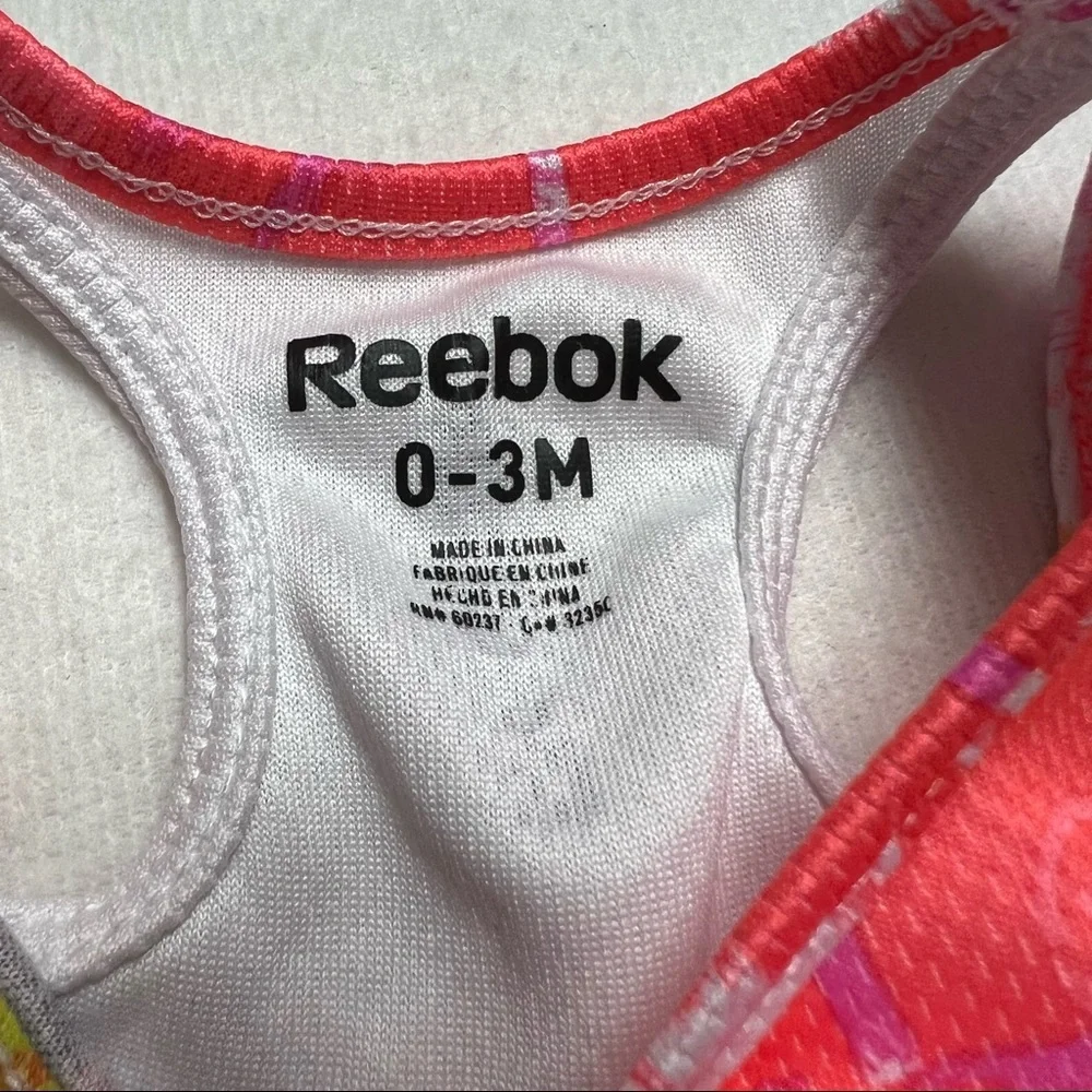 Reebok | 0-3 Month Matching Set Tank Shorts Neon